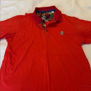 Robert Graham Red Polo Shirt Vibrant Collar Design